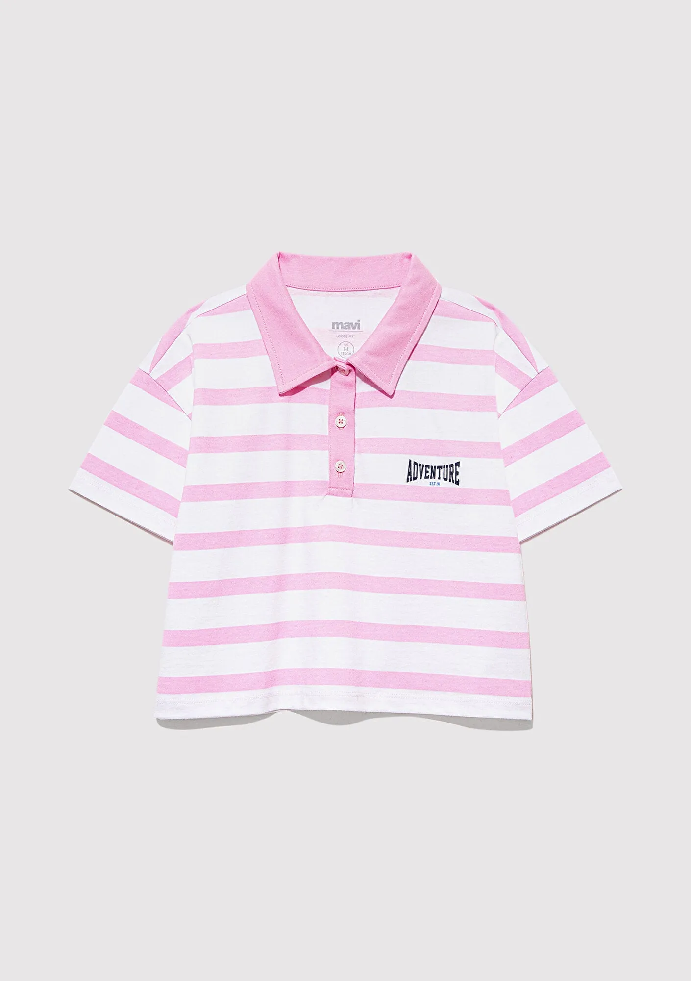 Pink Striped Polo T-Shirt