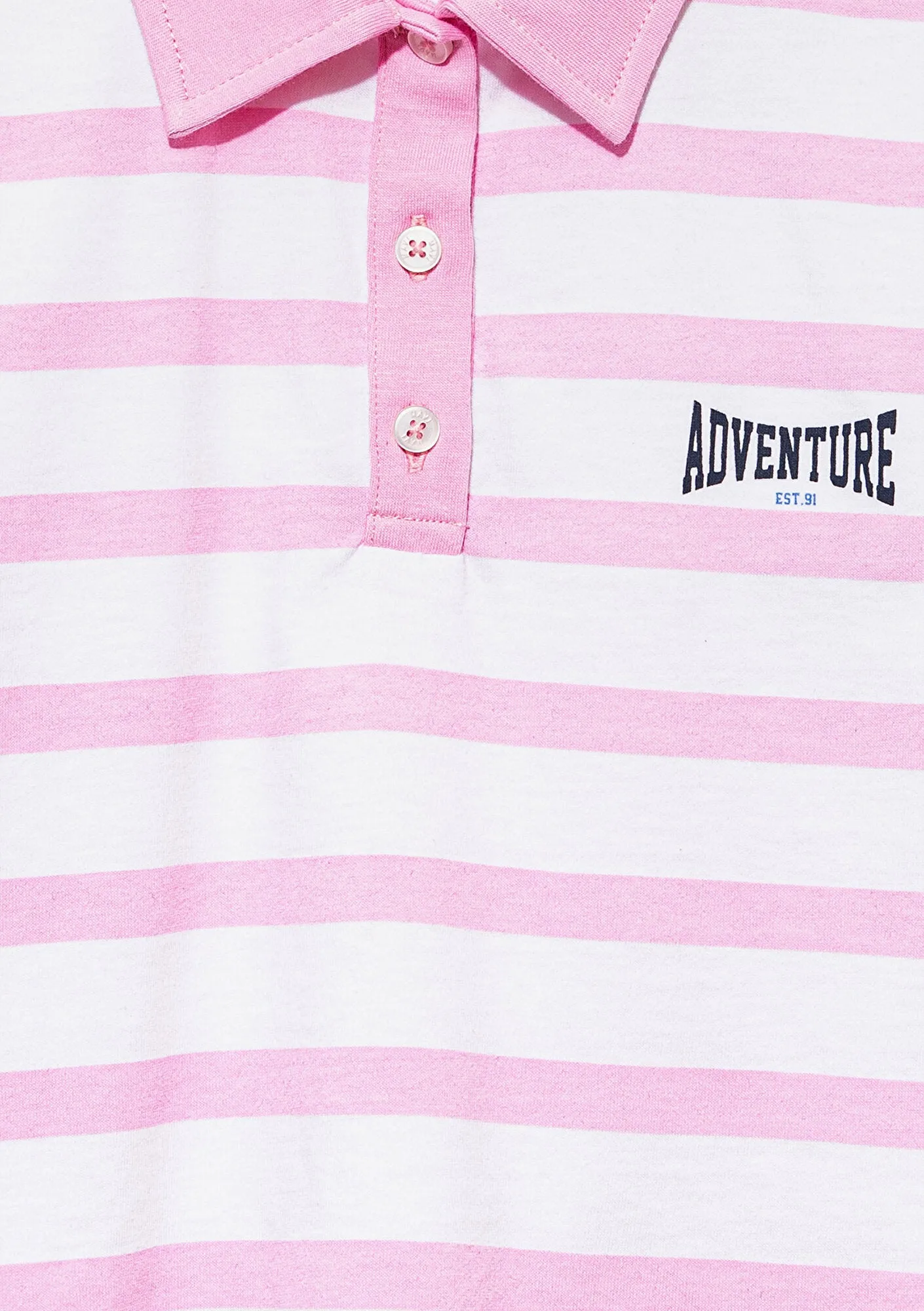 Pink Striped Polo T-Shirt