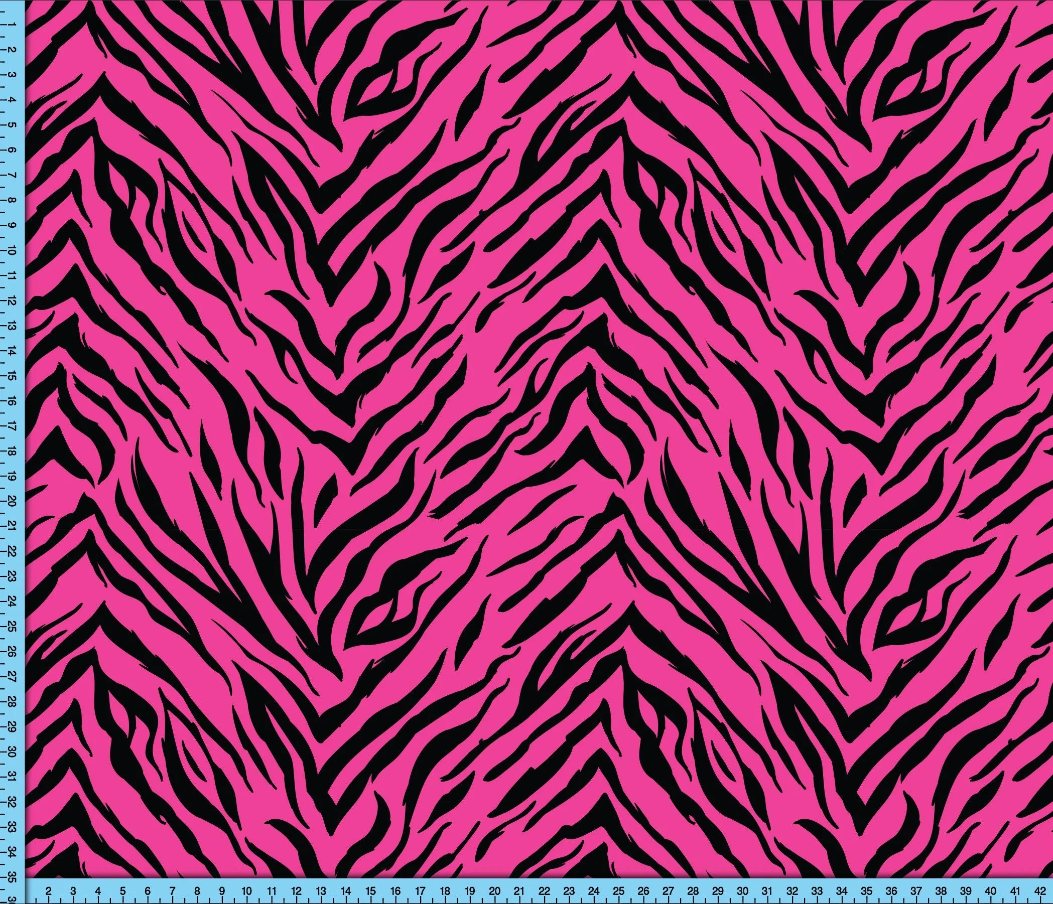 Pink Tiger Stripes Fabric By The Yard, Black and Fuchsia Pink Pattern Printed on the fabric of your choice