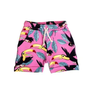 Pink Toucan Shorts - 2 Left Size 2-4 & 8-10 years