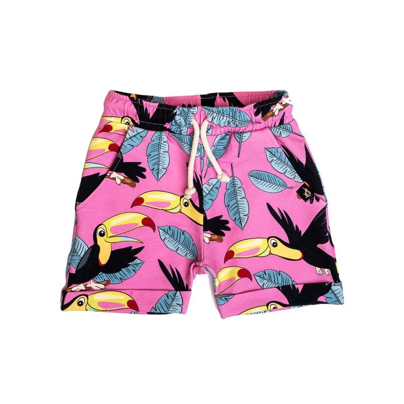 Pink Toucan Shorts - 2 Left Size 2-4 & 8-10 years