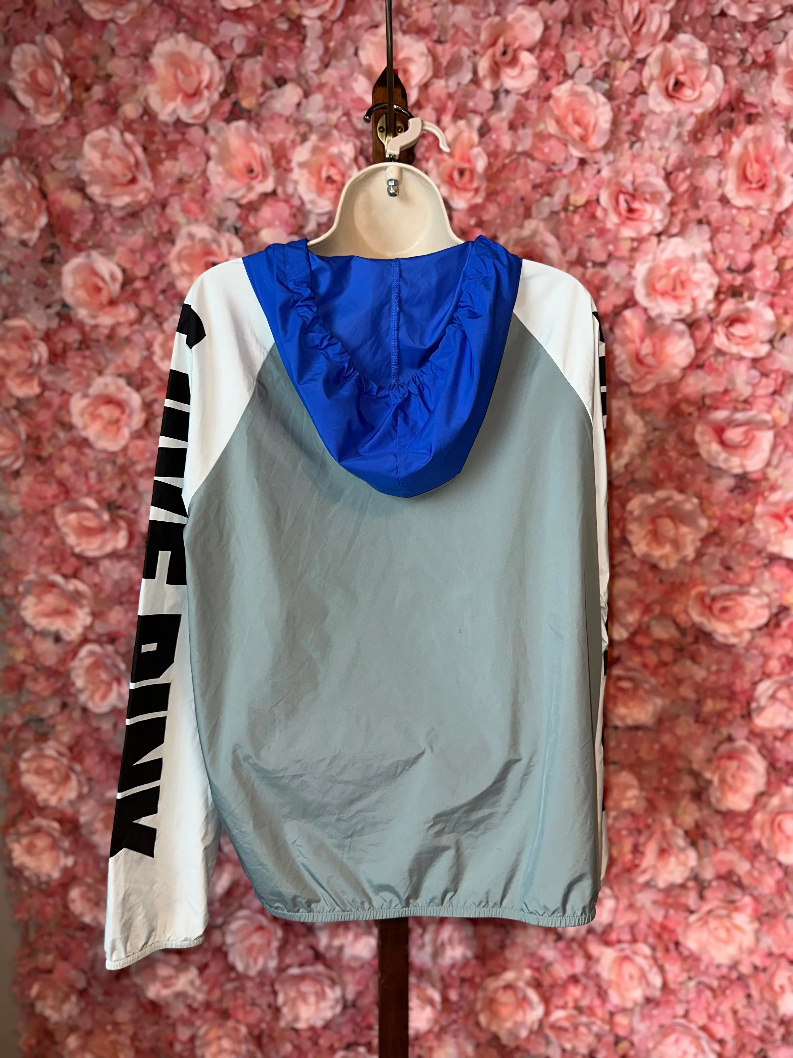 PINK Victoria's Secret (XS) Blue//Grey Lightweight 3/4 Zip Up Hoodie Windbreaker