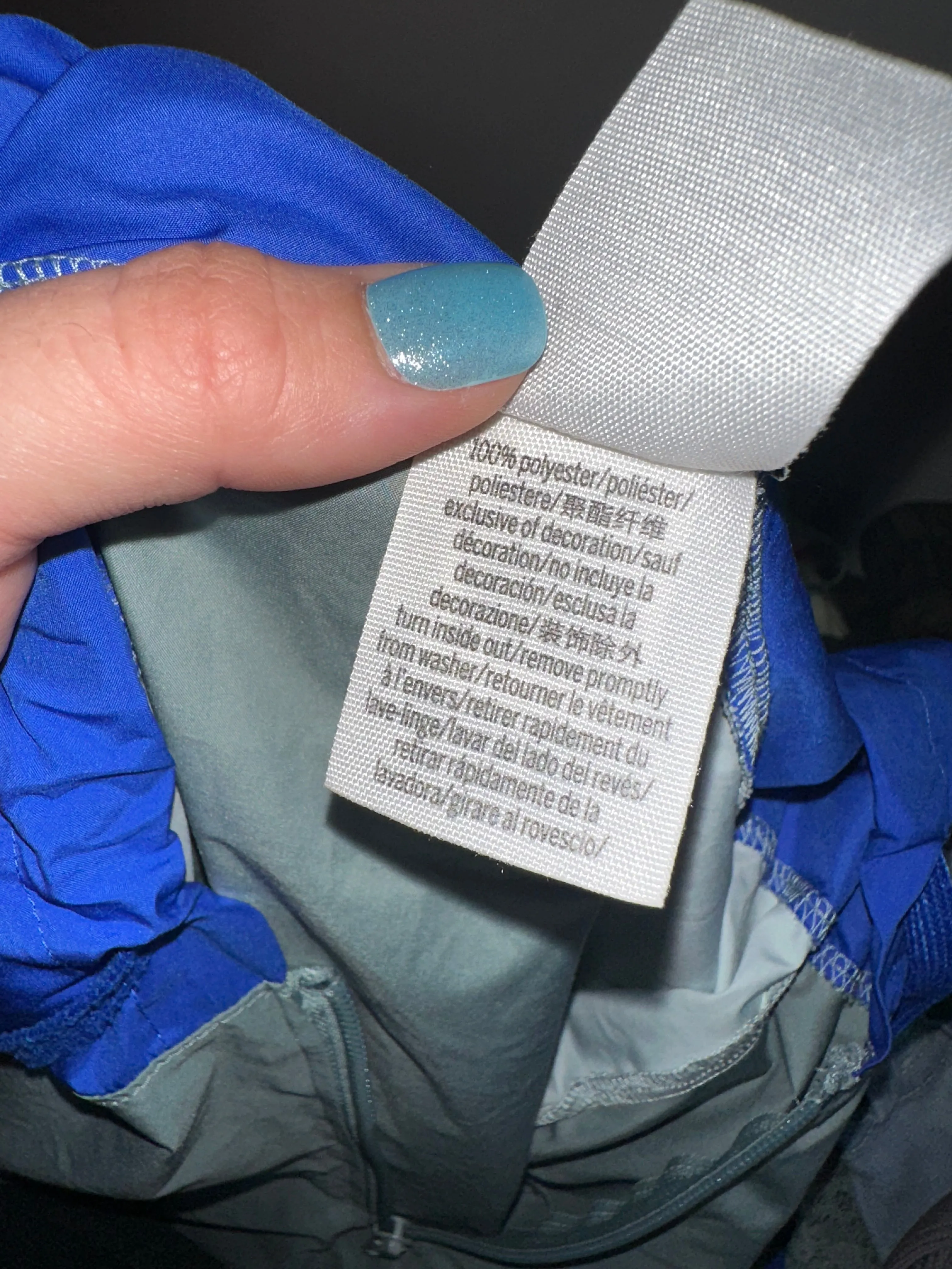 PINK Victoria's Secret (XS) Blue//Grey Lightweight 3/4 Zip Up Hoodie Windbreaker