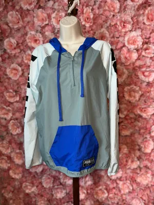 PINK Victoria's Secret (XS) Blue//Grey Lightweight 3/4 Zip Up Hoodie Windbreaker
