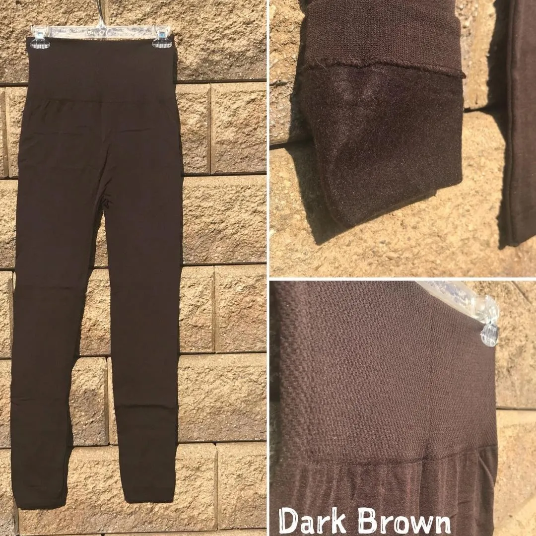 Plum High Rise Tummy Control Fleece Leggings - OS