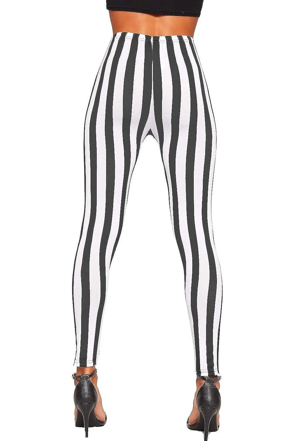 Plus Size Monochrome Contrast Stripe High Waist Leggings