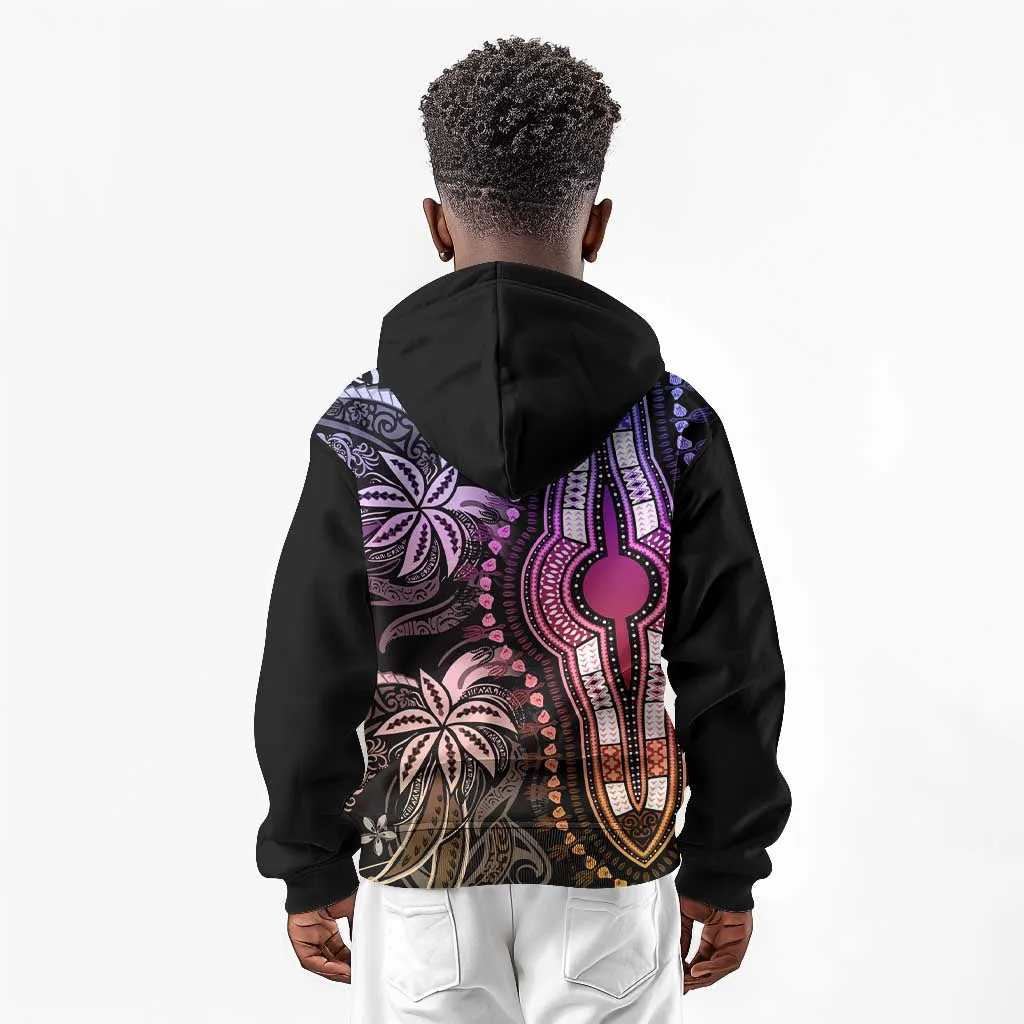 Polynesia Mixed African Dashiki Kid Hoodie Afro-pacific Culture - Pastel LT9