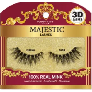 Poppy & Ivy Majestic 3D LASHES 100% REAL MINK Series-08 Sofia (B00018)