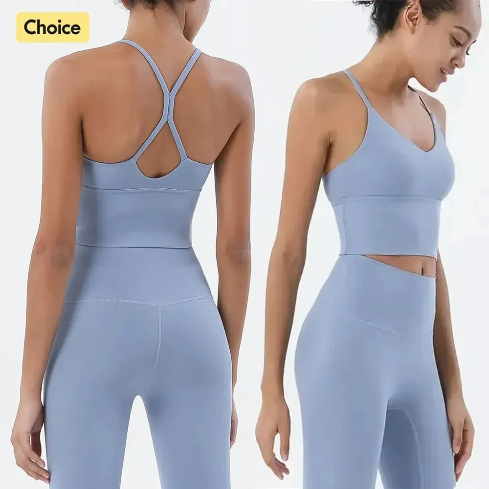 Premium Women's Gym Sports Bra & Leggings Set – High Waist, Breathable, Quick-Drying Naked Feeling Fitness Outfit, Yoga & Workout Apparel, 80% Nylon, 20% Elastane
