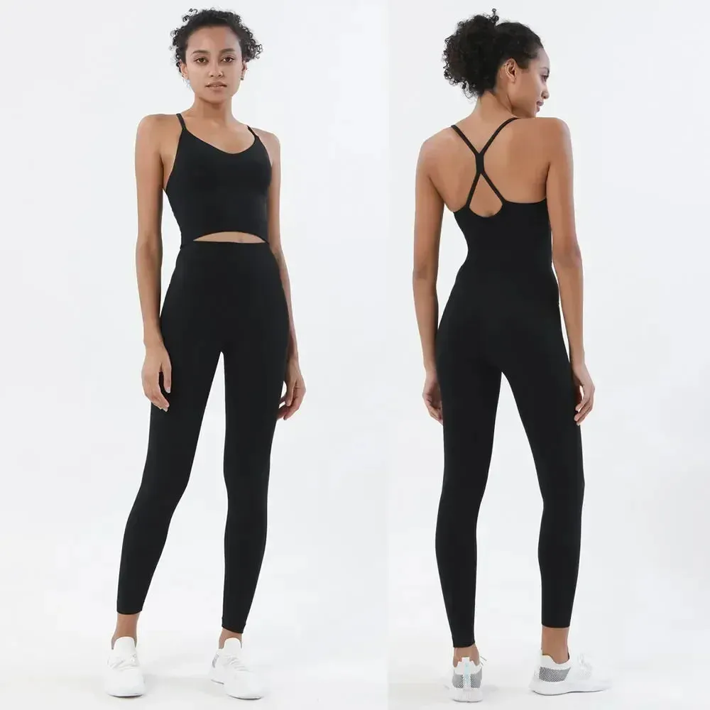 Premium Women's Gym Sports Bra & Leggings Set – High Waist, Breathable, Quick-Drying Naked Feeling Fitness Outfit, Yoga & Workout Apparel, 80% Nylon, 20% Elastane