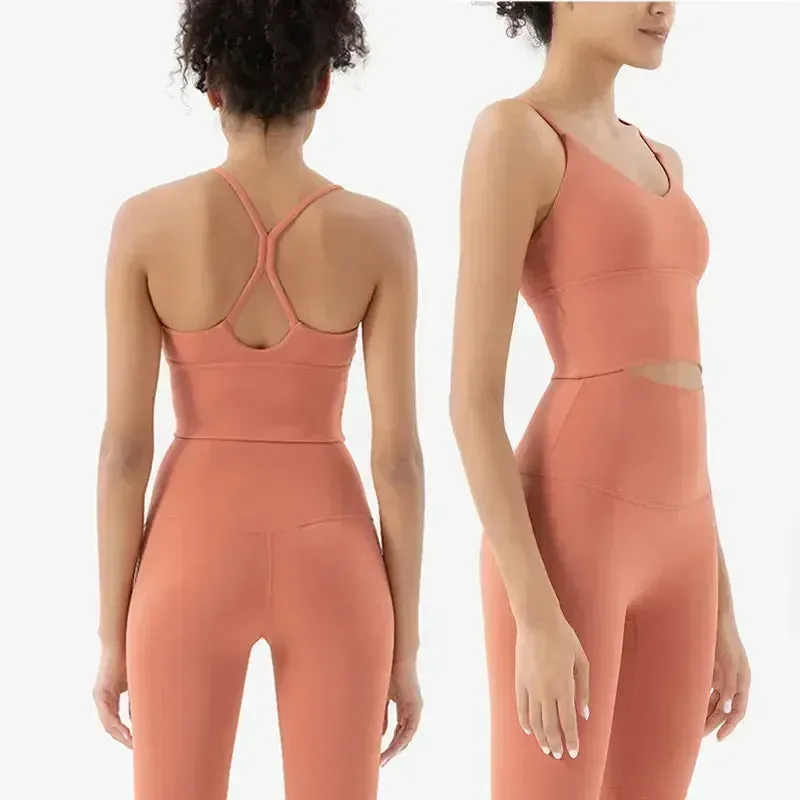 Premium Women's Gym Sports Bra & Leggings Set – High Waist, Breathable, Quick-Drying Naked Feeling Fitness Outfit, Yoga & Workout Apparel, 80% Nylon, 20% Elastane