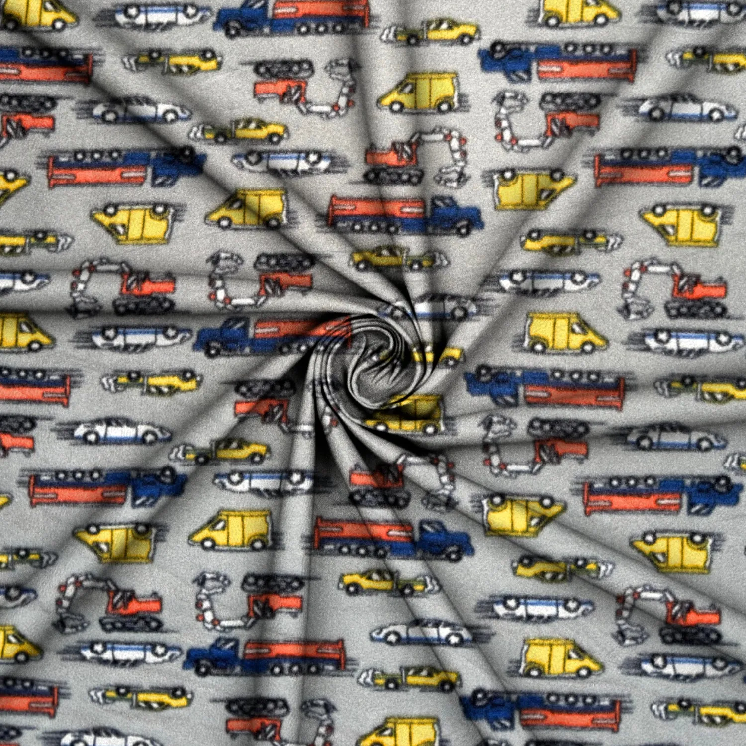 Printed Polar Fleece Cars & Trucks Grey