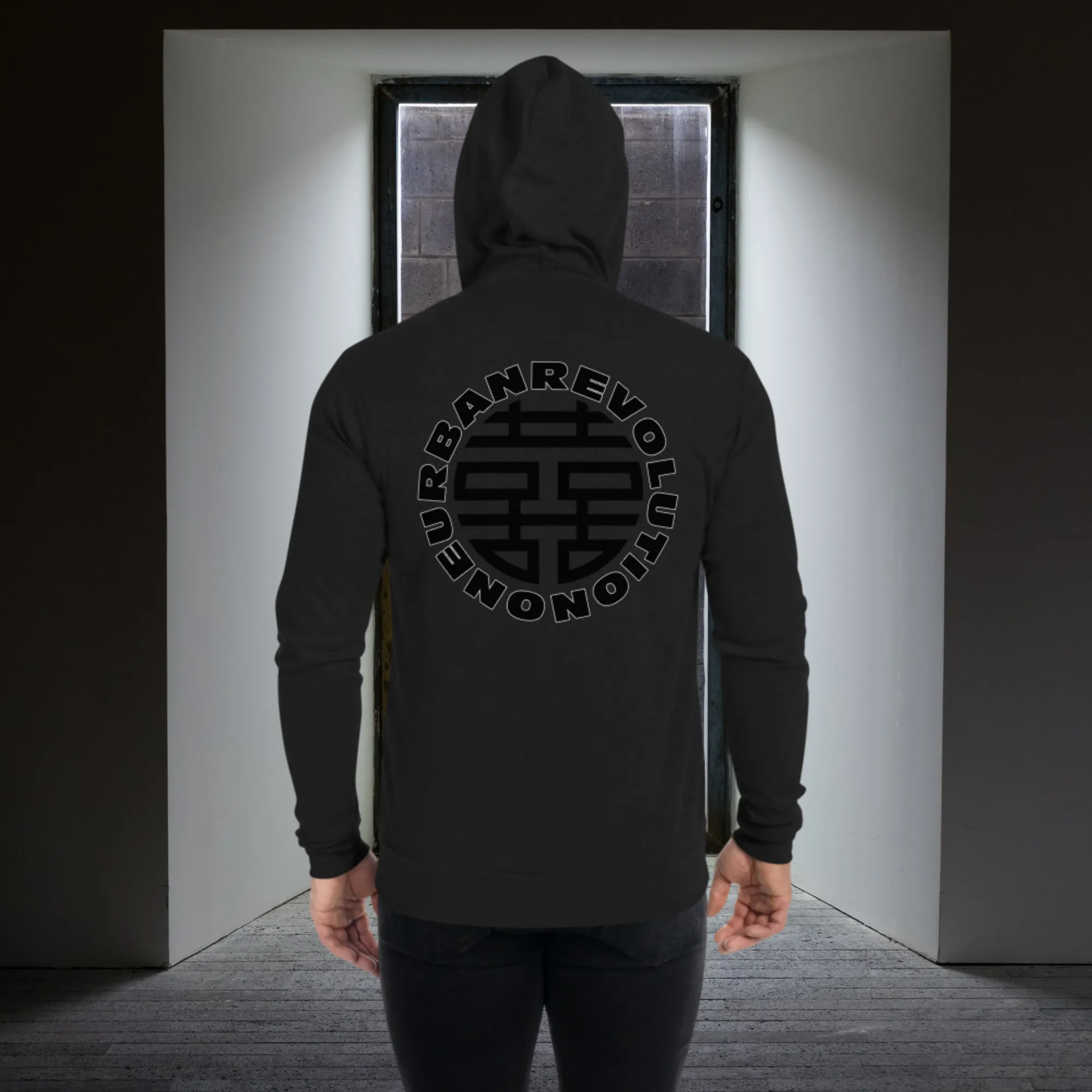 "HAPPY-HAPPY" Unisex Lightweight Zip Hoodie