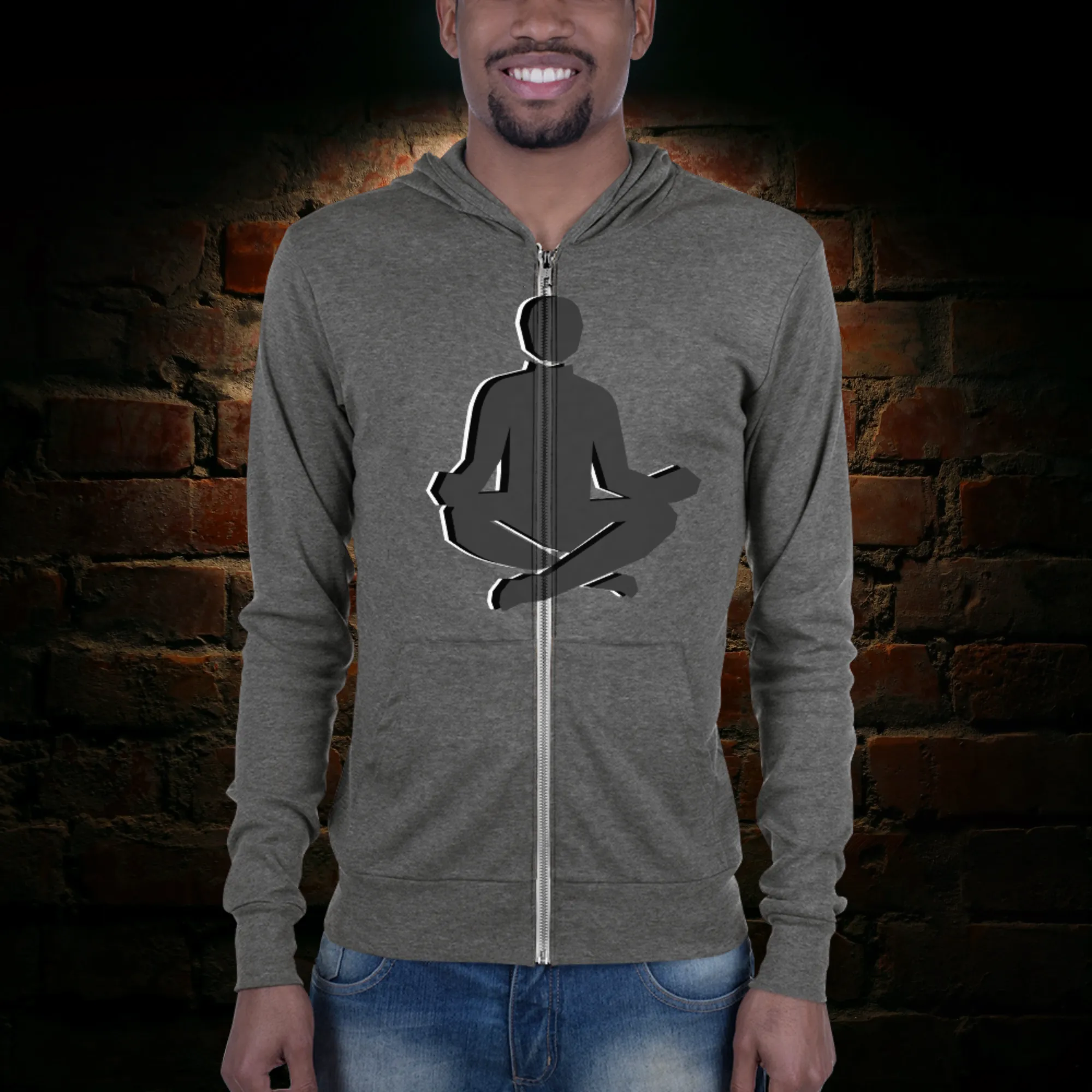 "MORAL COMPASS" Unisex Lightweight Zip Hoodie