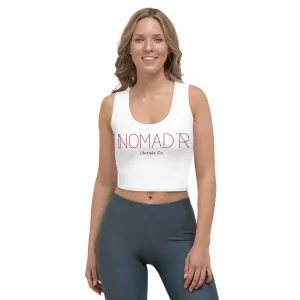 "NOMAD'R- WHITE/BURGUNDY" Crop Tank