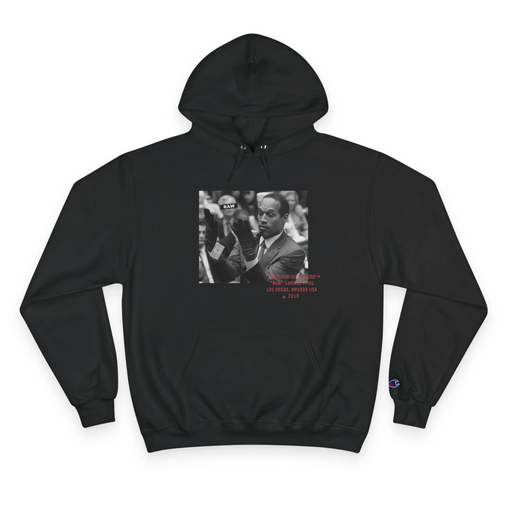 raw sushi "RAW SAMPLE PRINT" OJ Champion Hoodie