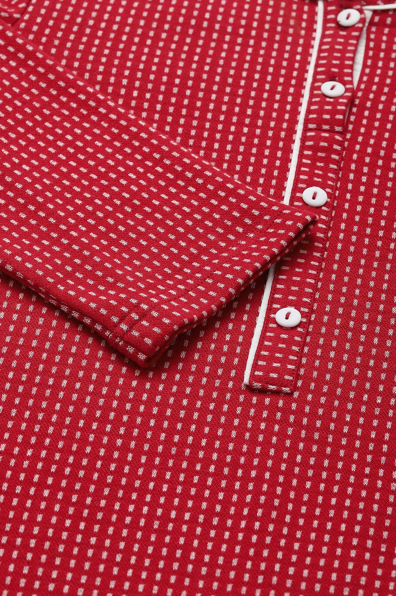 Red Yarn-dyed Winter kurta