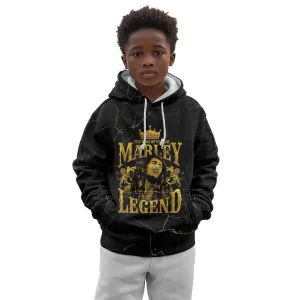 Reggae King Marley Kid Hoodie Gold Lion LT05