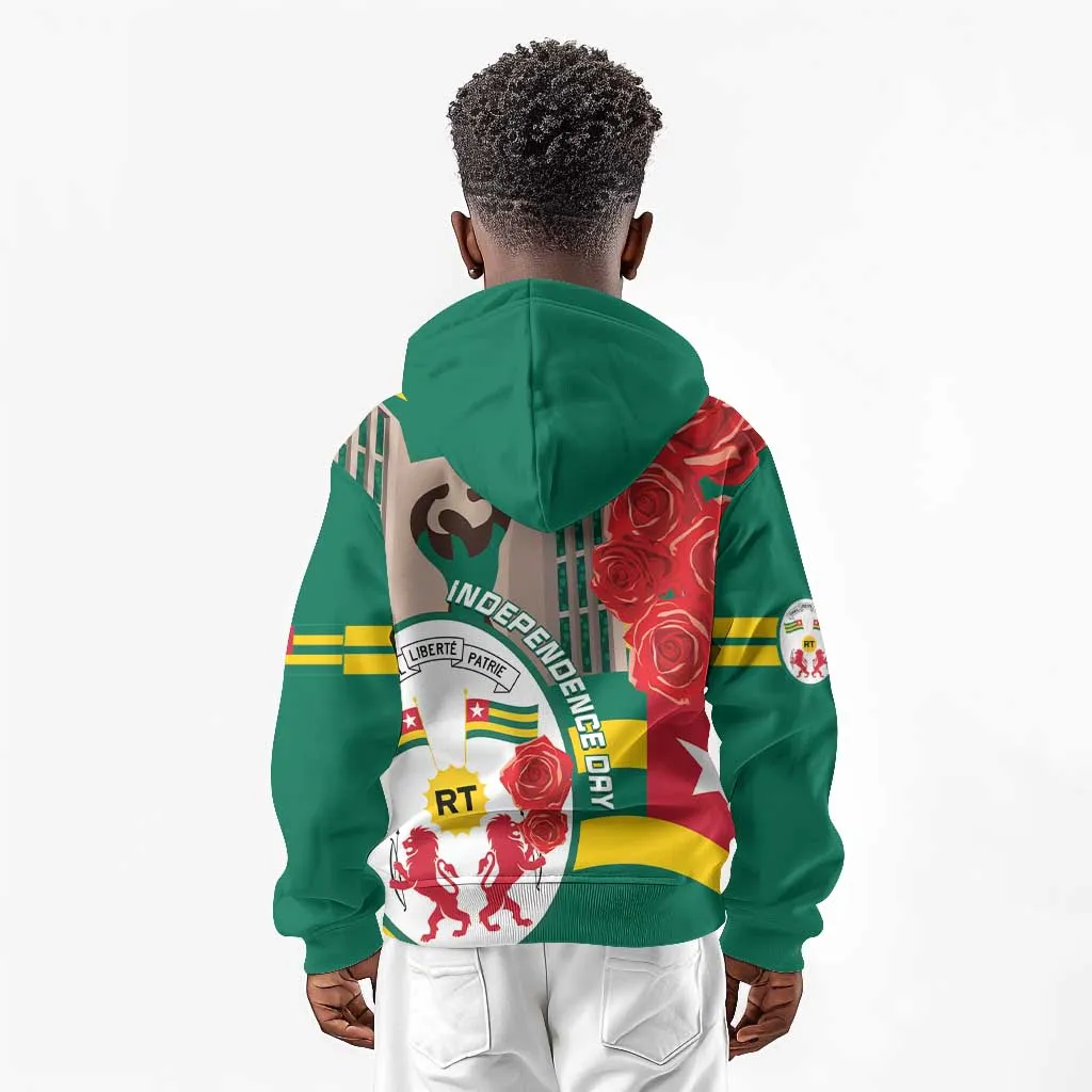 Republique Togolaise Monument de l'Independance Kid Hoodie African Pinkish Rose Coat Of Arms LT14