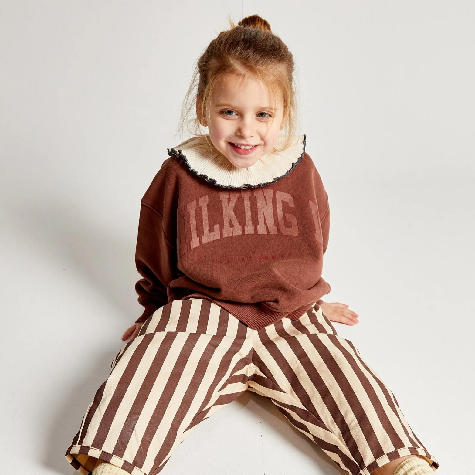 Rib Knit Detachable Frilled Collar (Oat)