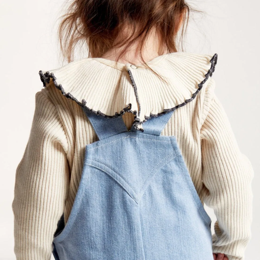 Rib Knit Detachable Frilled Collar (Oat)