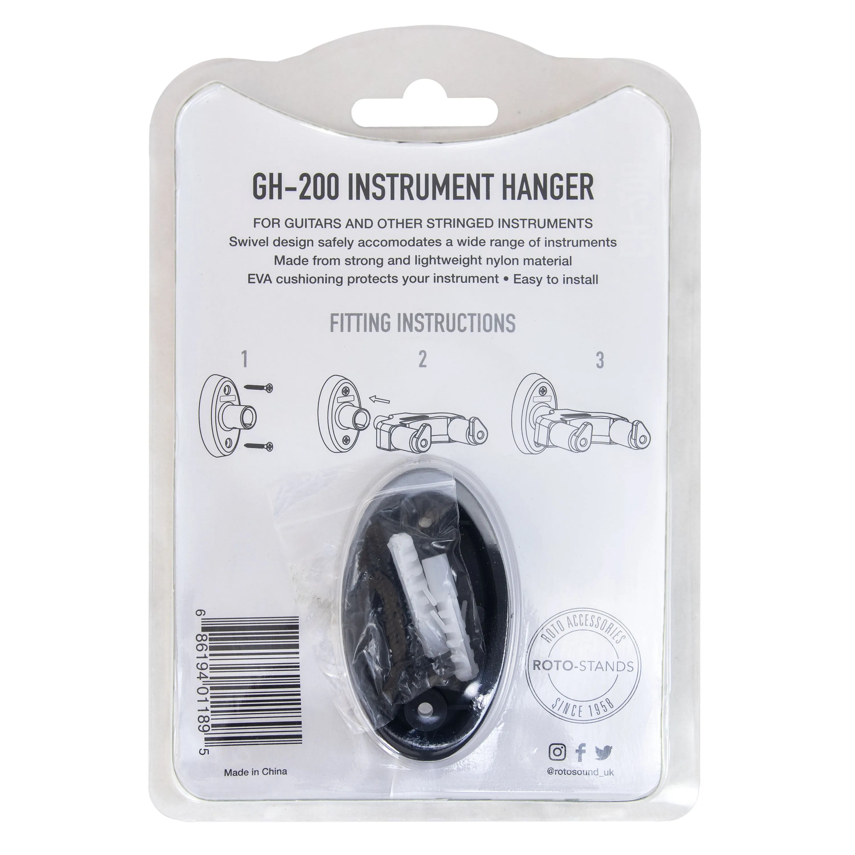 Rotosound RGH-200 Instrument Hanger for Guitars and Other Stringed Instruments