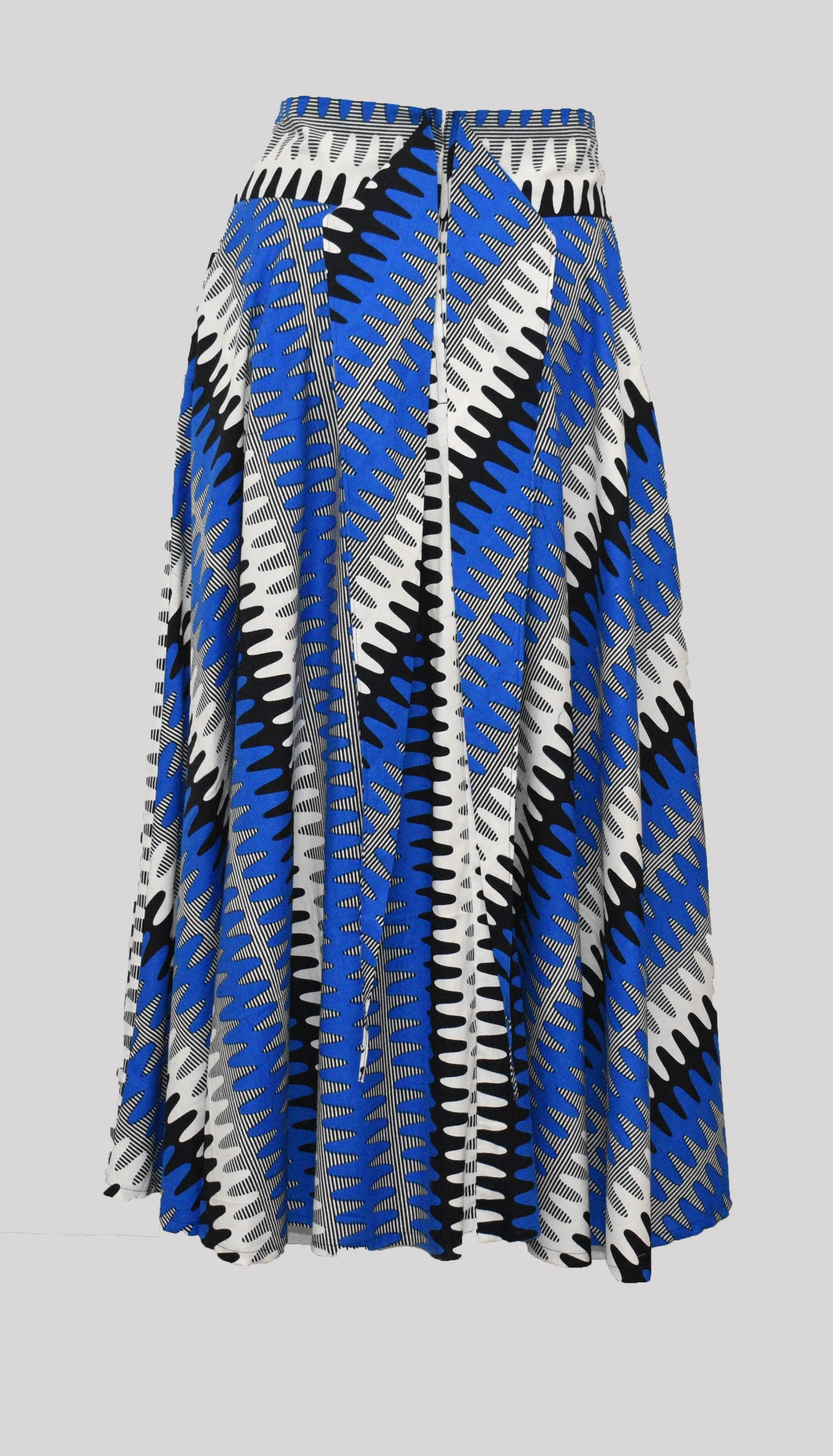 Royal Blue Garden Floor Length Maxi Skirt Original  Dutch Printed Fabric