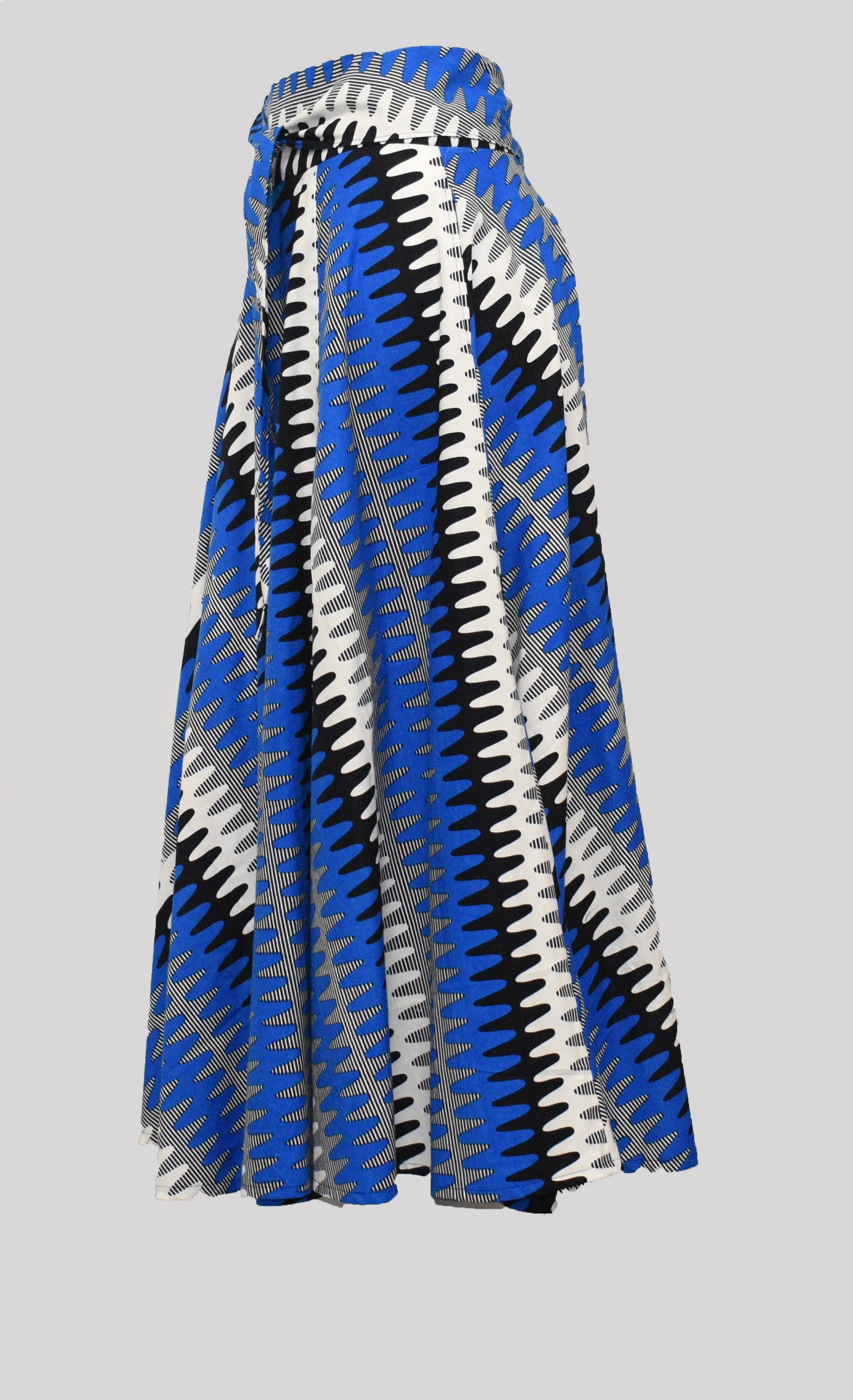 Royal Blue Garden Floor Length Maxi Skirt Original  Dutch Printed Fabric