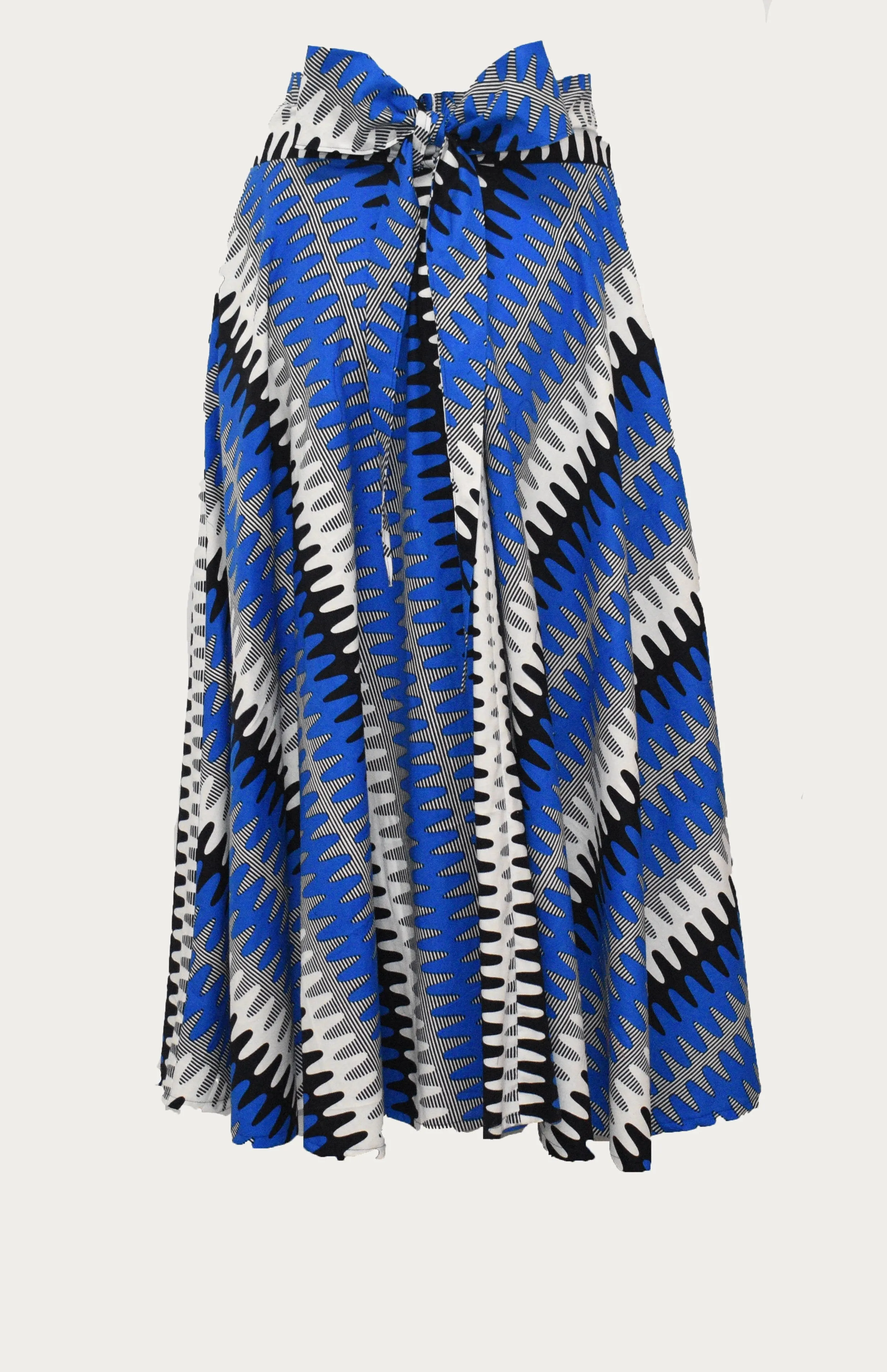 Royal Blue Garden Floor Length Maxi Skirt Original  Dutch Printed Fabric