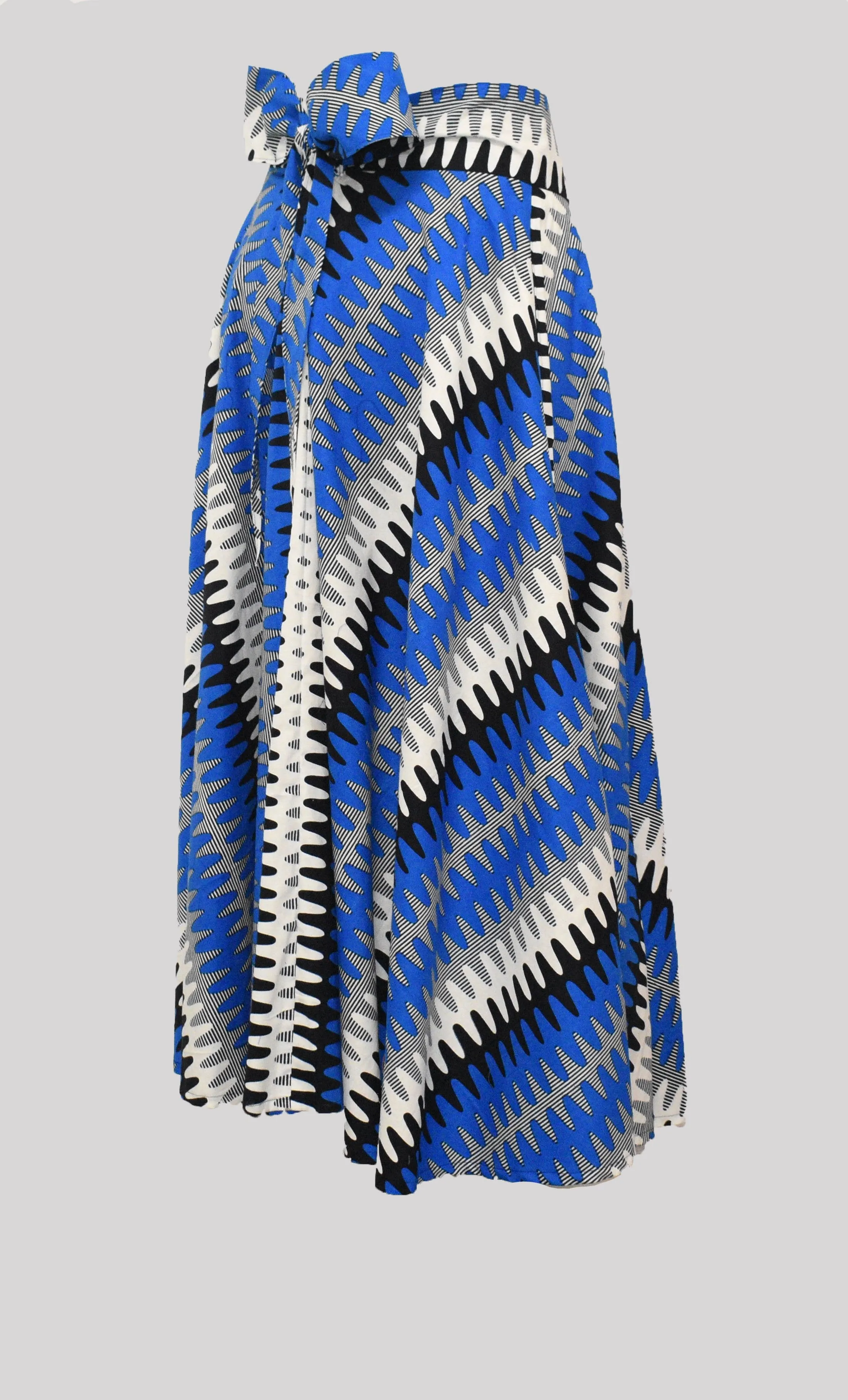 Royal Blue Garden Floor Length Maxi Skirt Original  Dutch Printed Fabric
