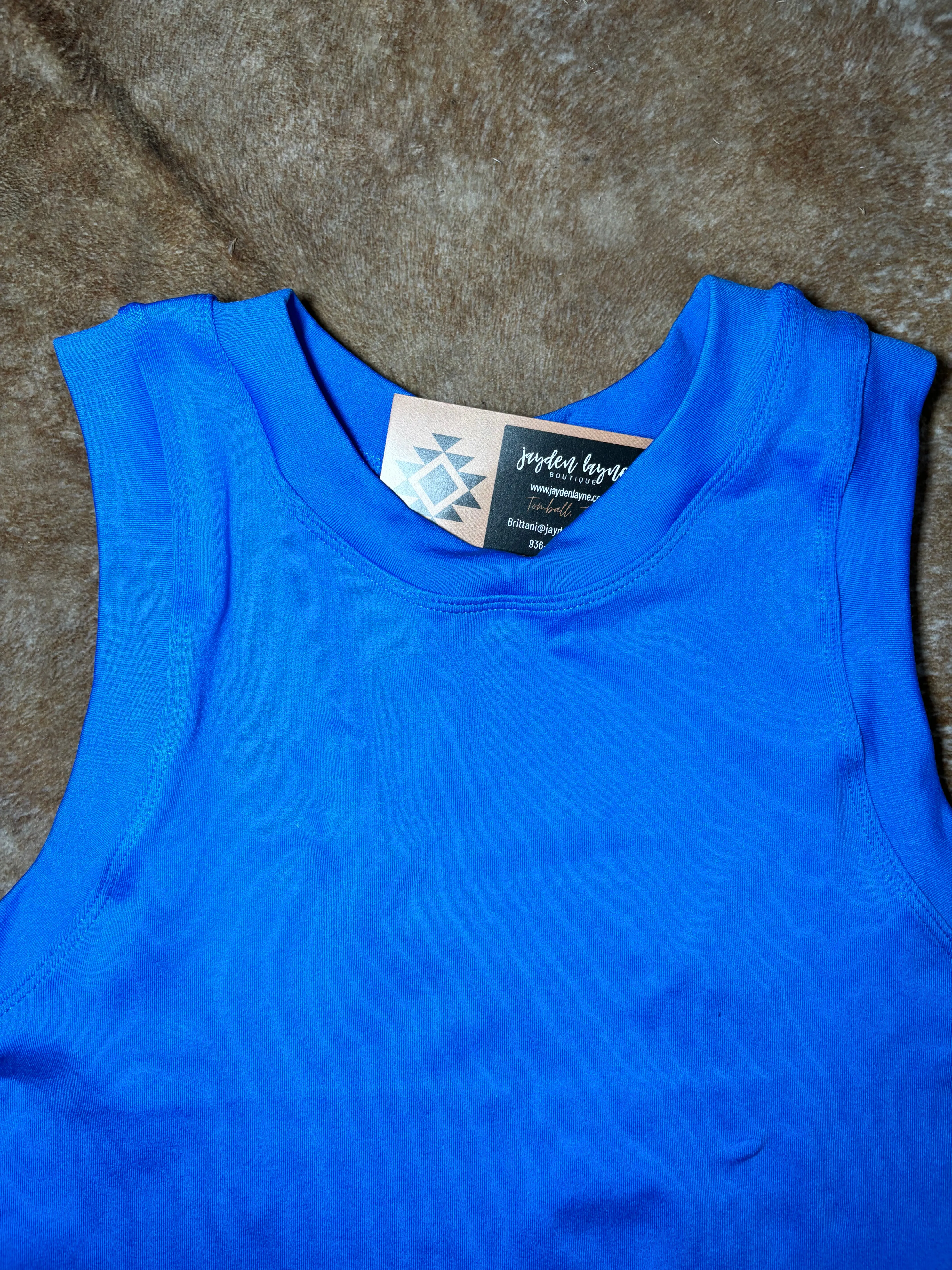 Royal Blue Thick Banded Tank Top