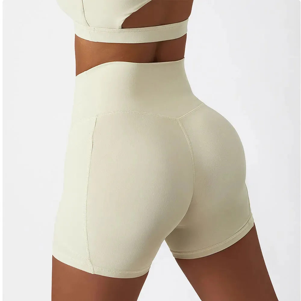 Running High Waist Yoga Shorts with Pocket