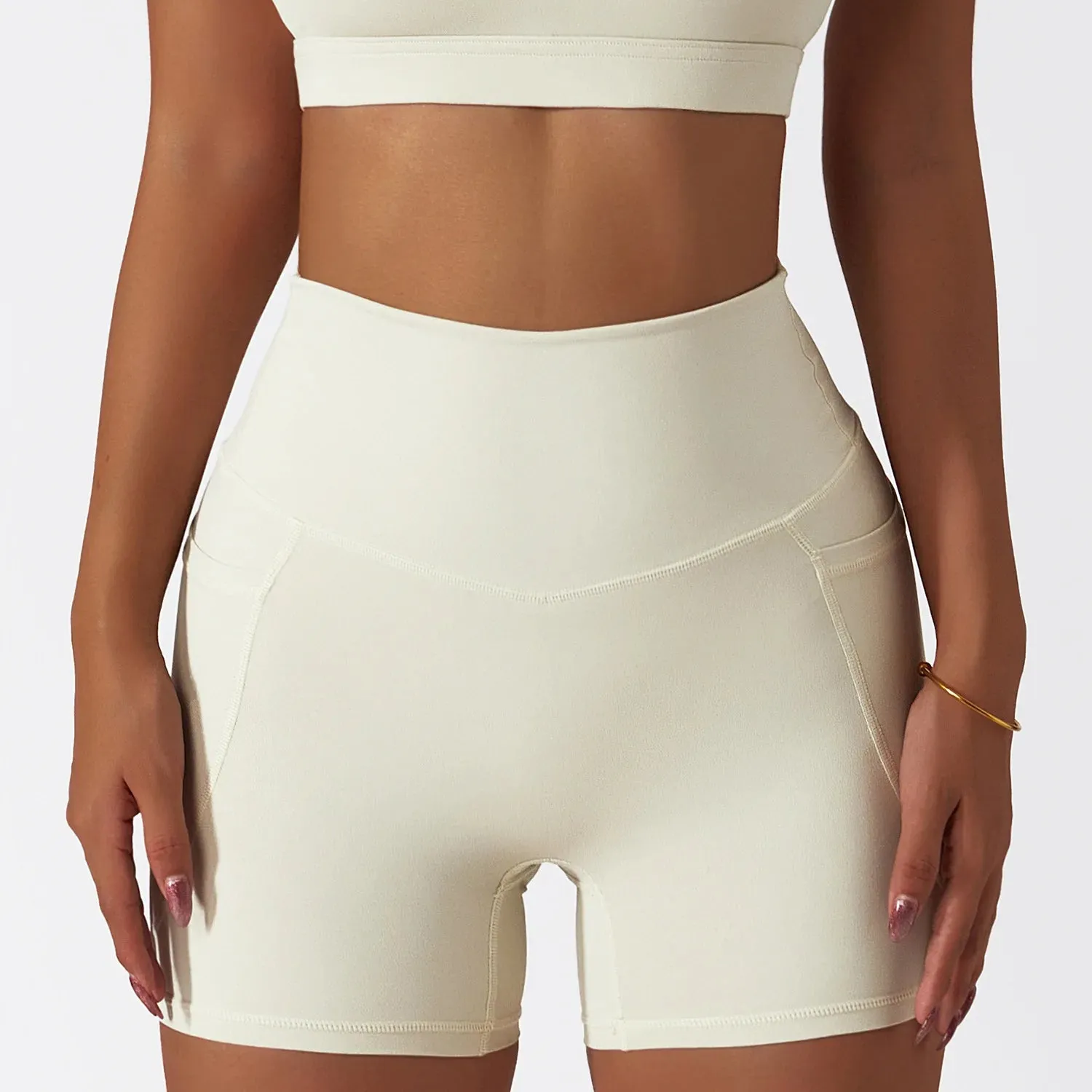 Running High Waist Yoga Shorts with Pocket