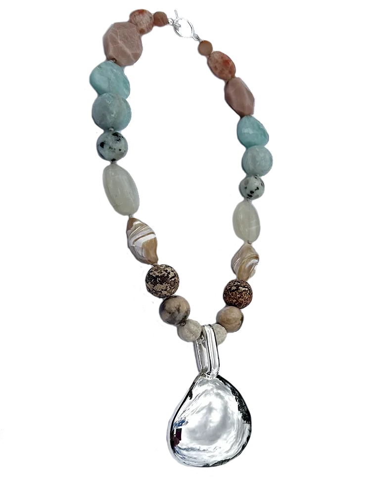 S. Sebbag Multi-Bead Necklace w Pendant