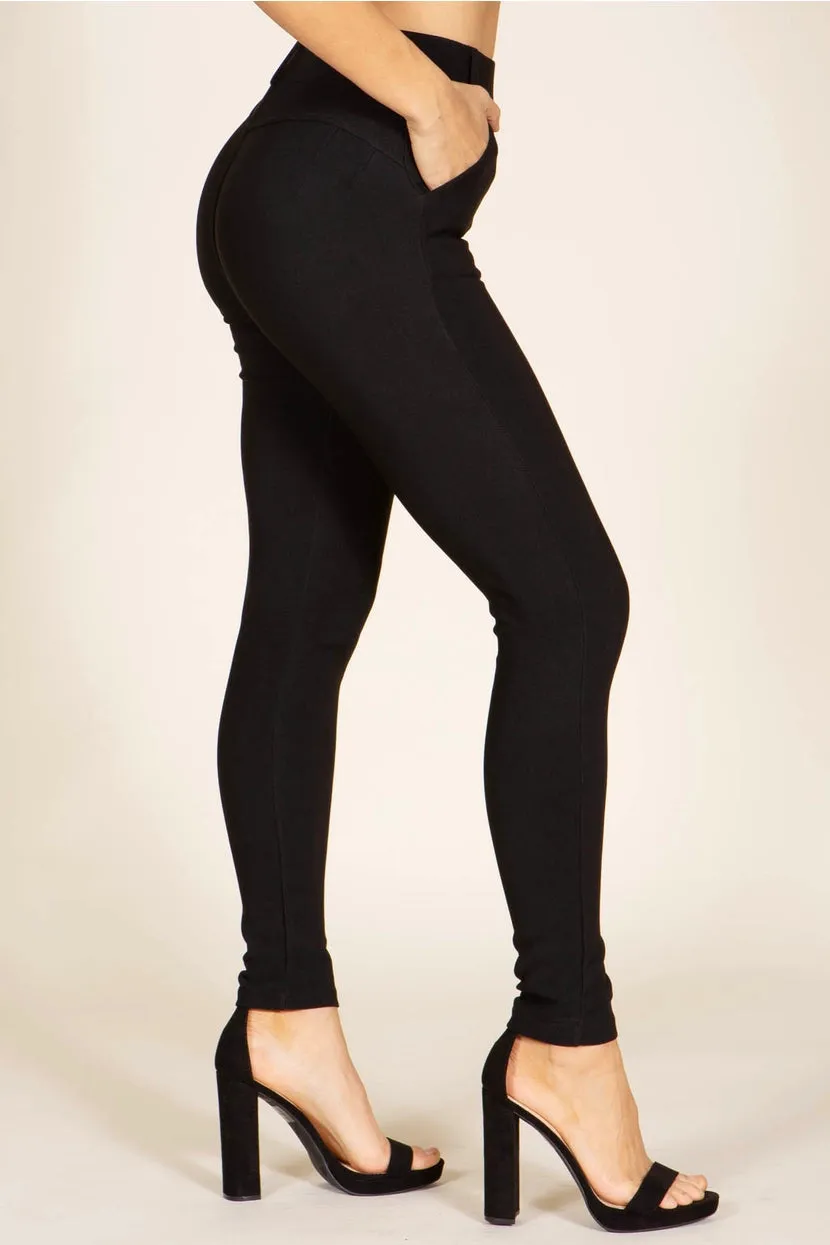 S&G Apparel Women's Black Pull-On Skinny Pants Treggings