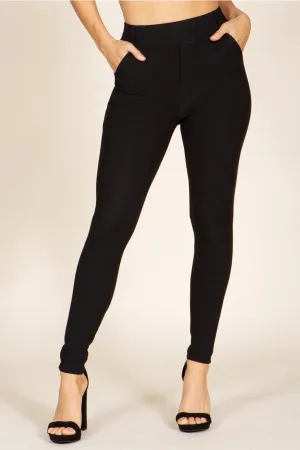 S&G Apparel Women's Black Pull-On Skinny Pants Treggings