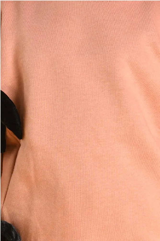 SAND BOW FLEECE SWEATSHIRT JOGGER SET - SAND