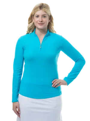 SanSoleil 900602 SolTek Ice Zip Mock. Turquoise Blue| SPF 50