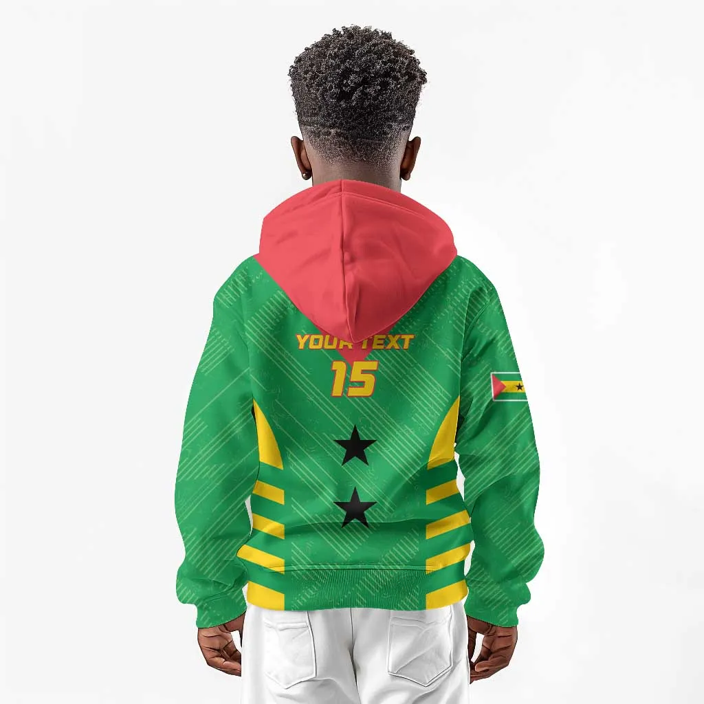 Sao Tome and Principe Football Custom Kid Hoodie Sporty Style - Green Color LT15