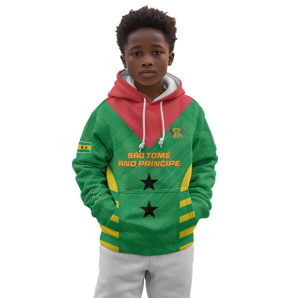 Sao Tome and Principe Football Custom Kid Hoodie Sporty Style - Green Color LT15