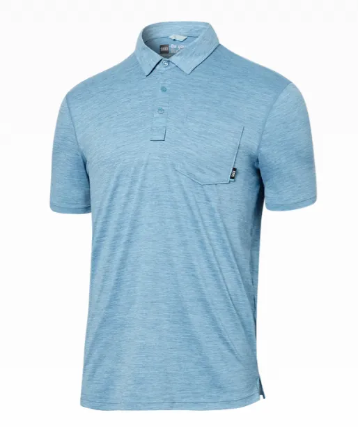 Saxx Droptemp All Day Cooling Polo - Washed Blue Heather