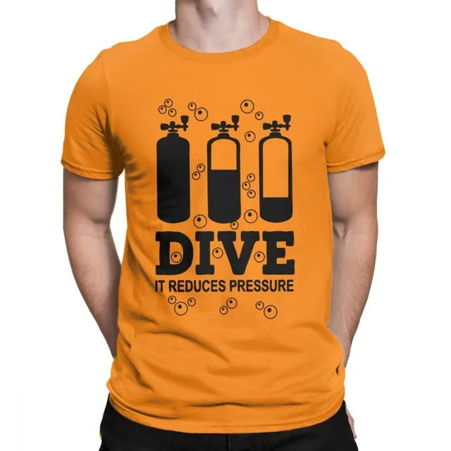 Scuba diving T-Shirt for Men | Dive it reduces pressure