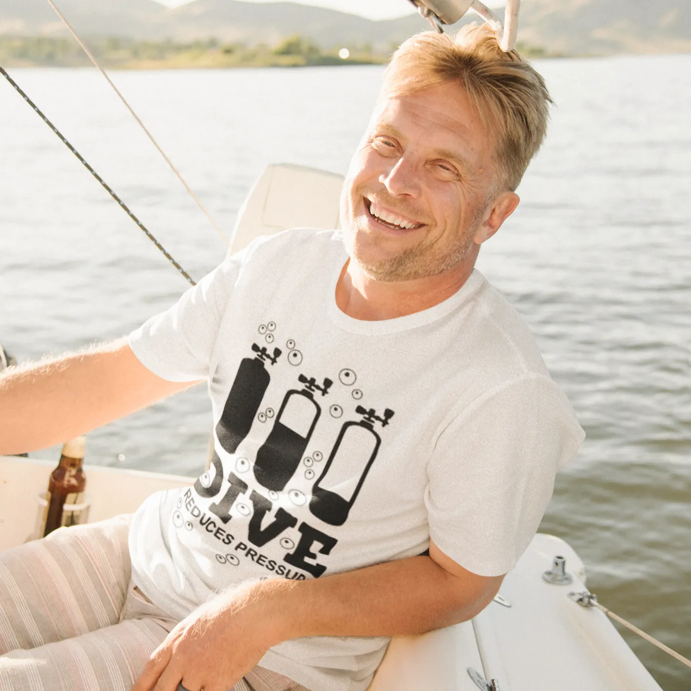 Scuba diving T-Shirt for Men | Dive it reduces pressure