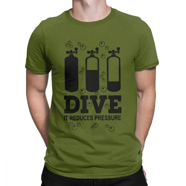 Scuba diving T-Shirt for Men | Dive it reduces pressure
