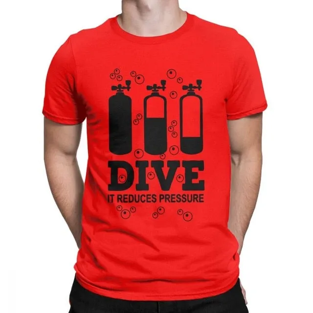 Scuba diving T-Shirt for Men | Dive it reduces pressure