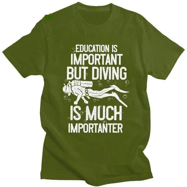 Scuba diving T-Shirt for Men | Education Is Important