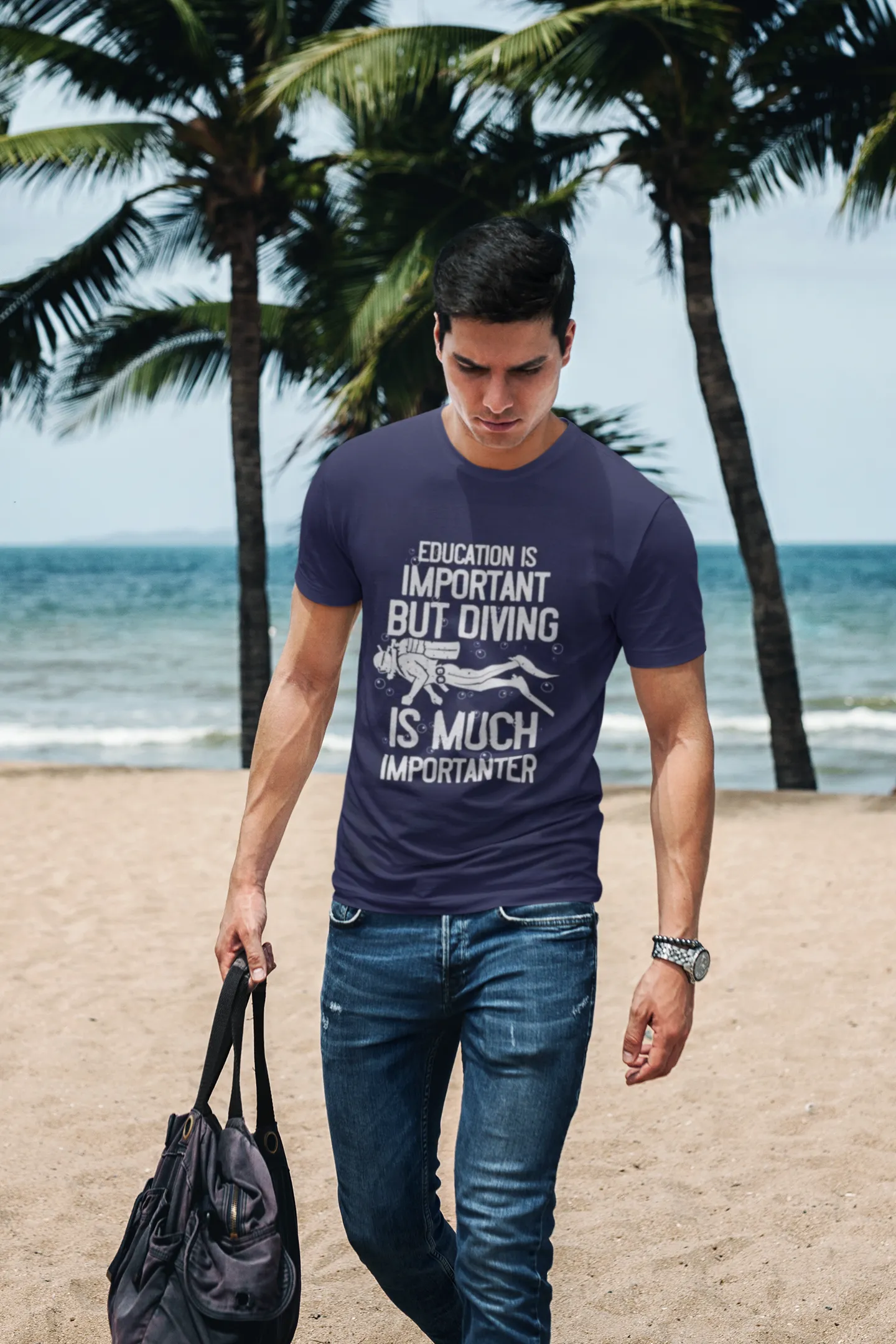 Scuba diving T-Shirt for Men | Education Is Important