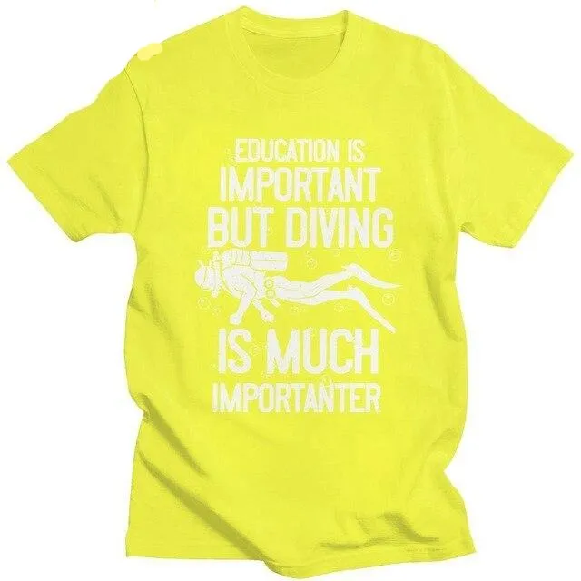 Scuba diving T-Shirt for Men | Education Is Important