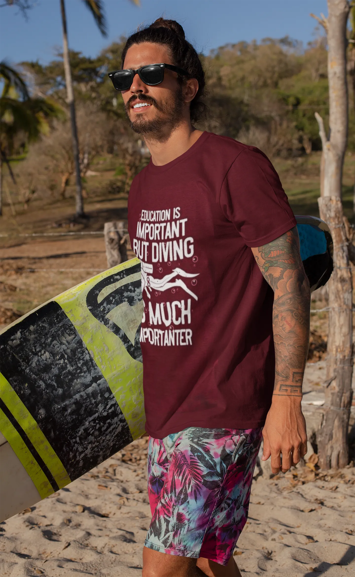 Scuba diving T-Shirt for Men | Education Is Important