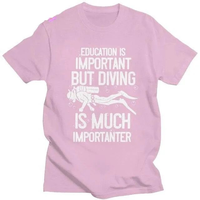 Scuba diving T-Shirt for Men | Education Is Important